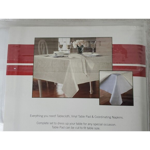 Town & Country Everything Table Set Ivory Floral 60"x102" Oblong 8 Napkins - Picture 6 of 8